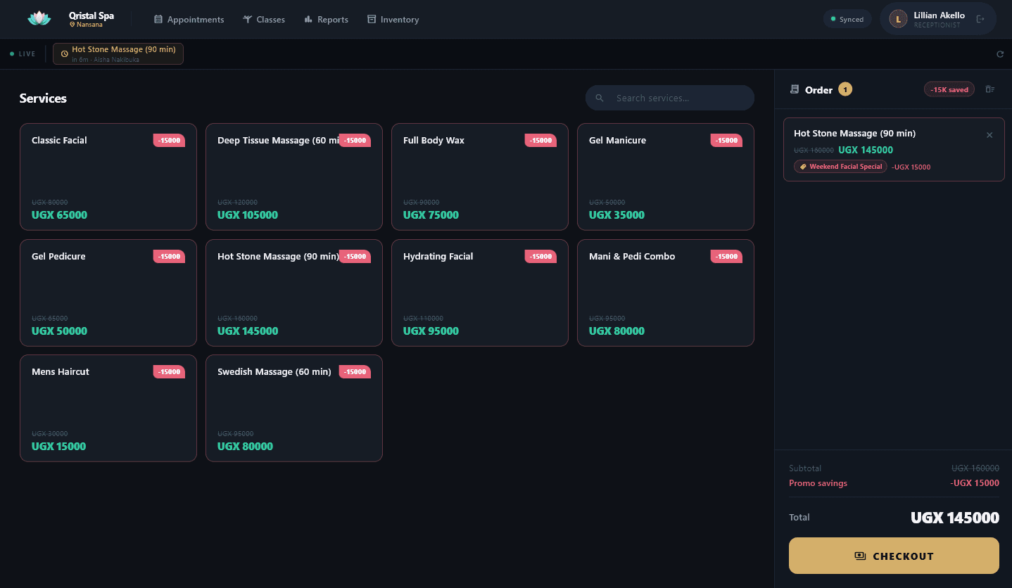 Trimly POS interface